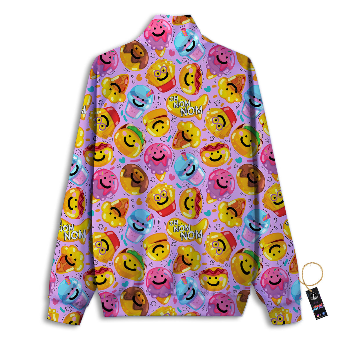 Cute Food Emoji Print Pattern Track Jacket-grizzshop