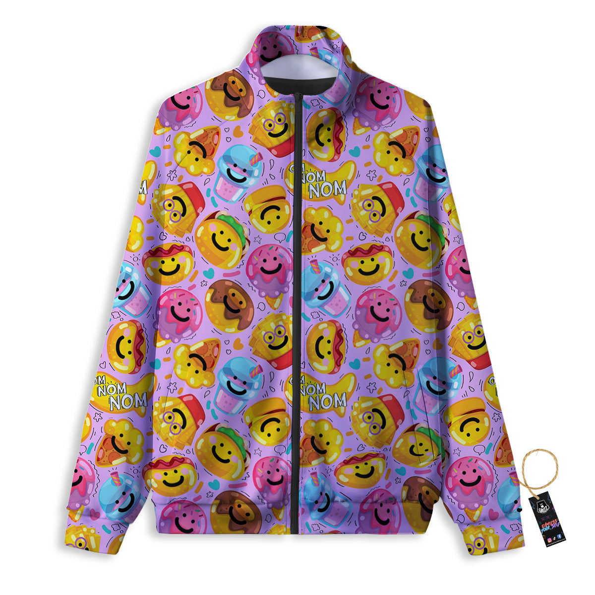 Cute Food Emoji Print Pattern Track Jacket-grizzshop