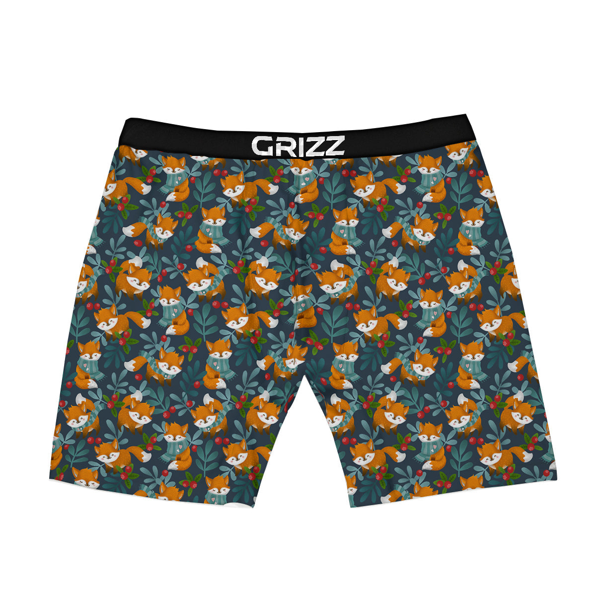 Cute Fox Print Pattern Boxer Briefs-grizzshop