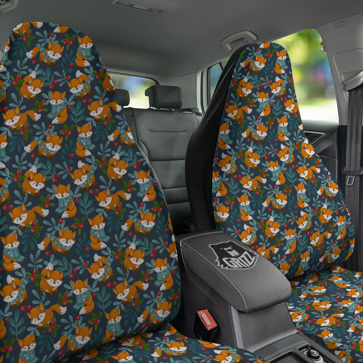 Cute Fox Print Pattern Car Seat Covers-grizzshop