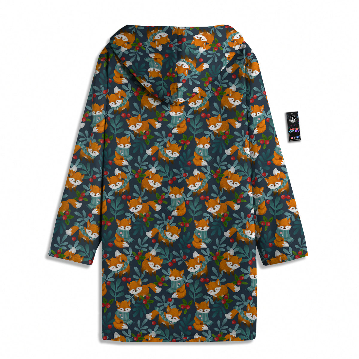 Cute Fox Print Pattern Men's Windbreaker Jacket-grizzshop