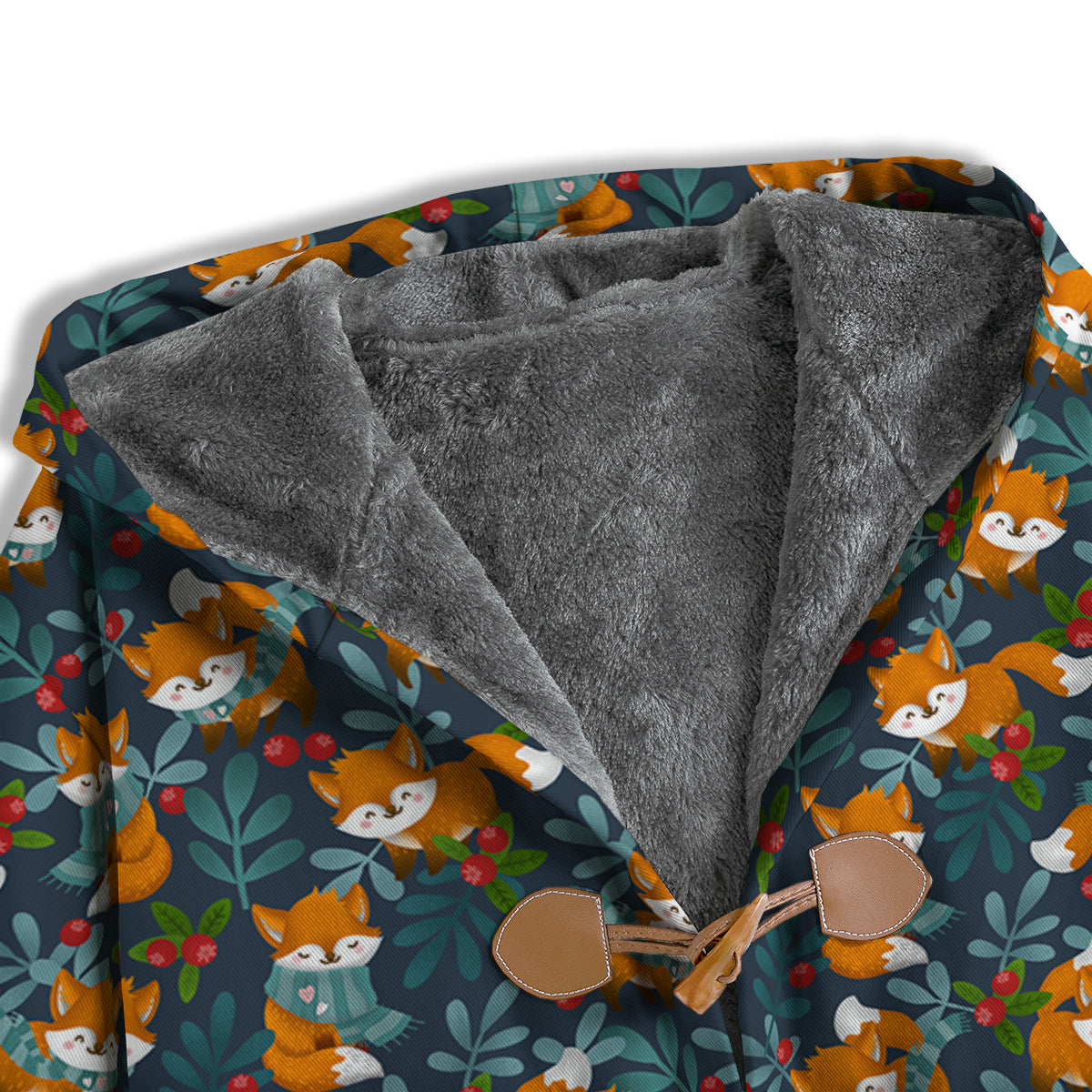 Cute Fox Print Pattern Men's Windbreaker Jacket-grizzshop