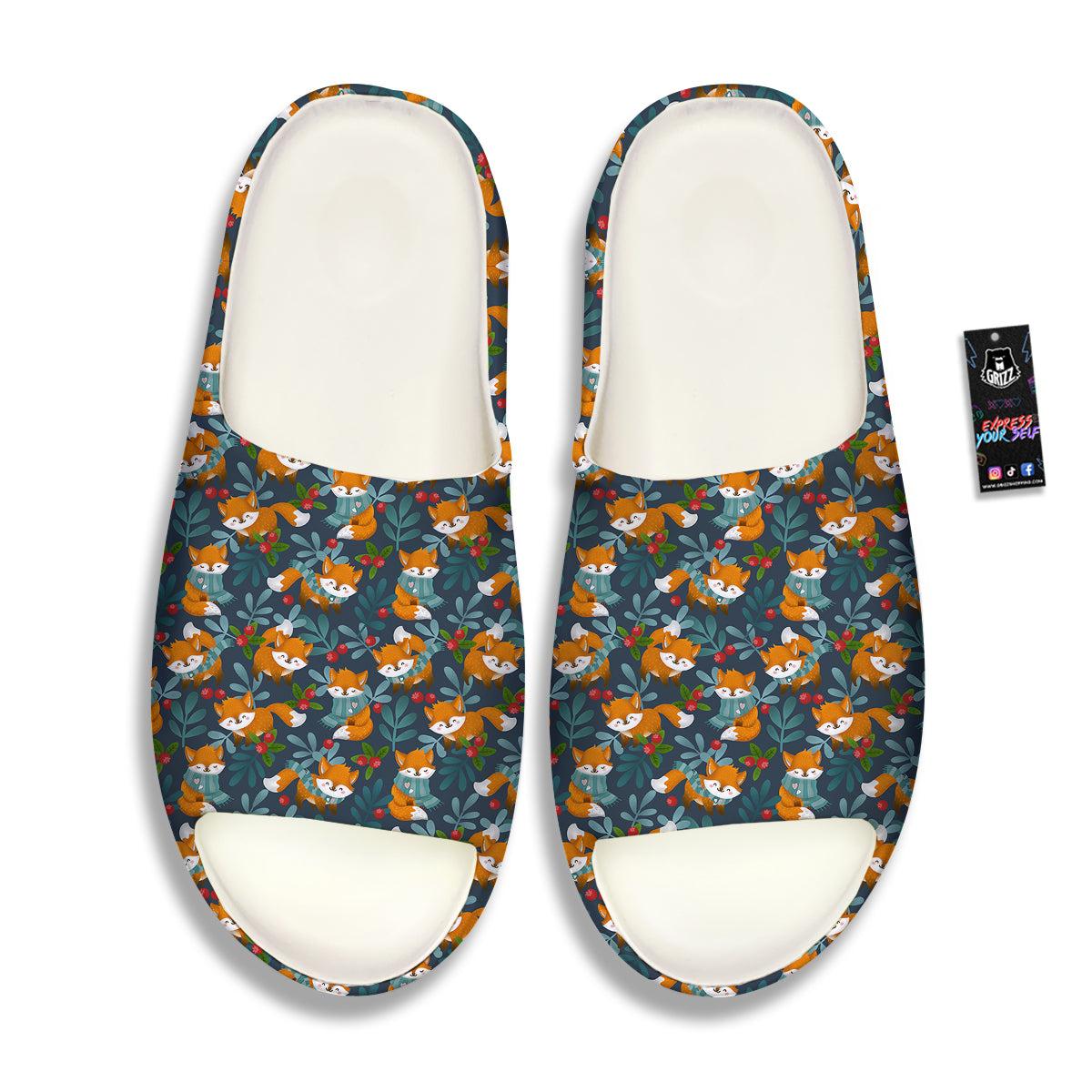 Cute Fox Print Pattern Sandals-grizzshop