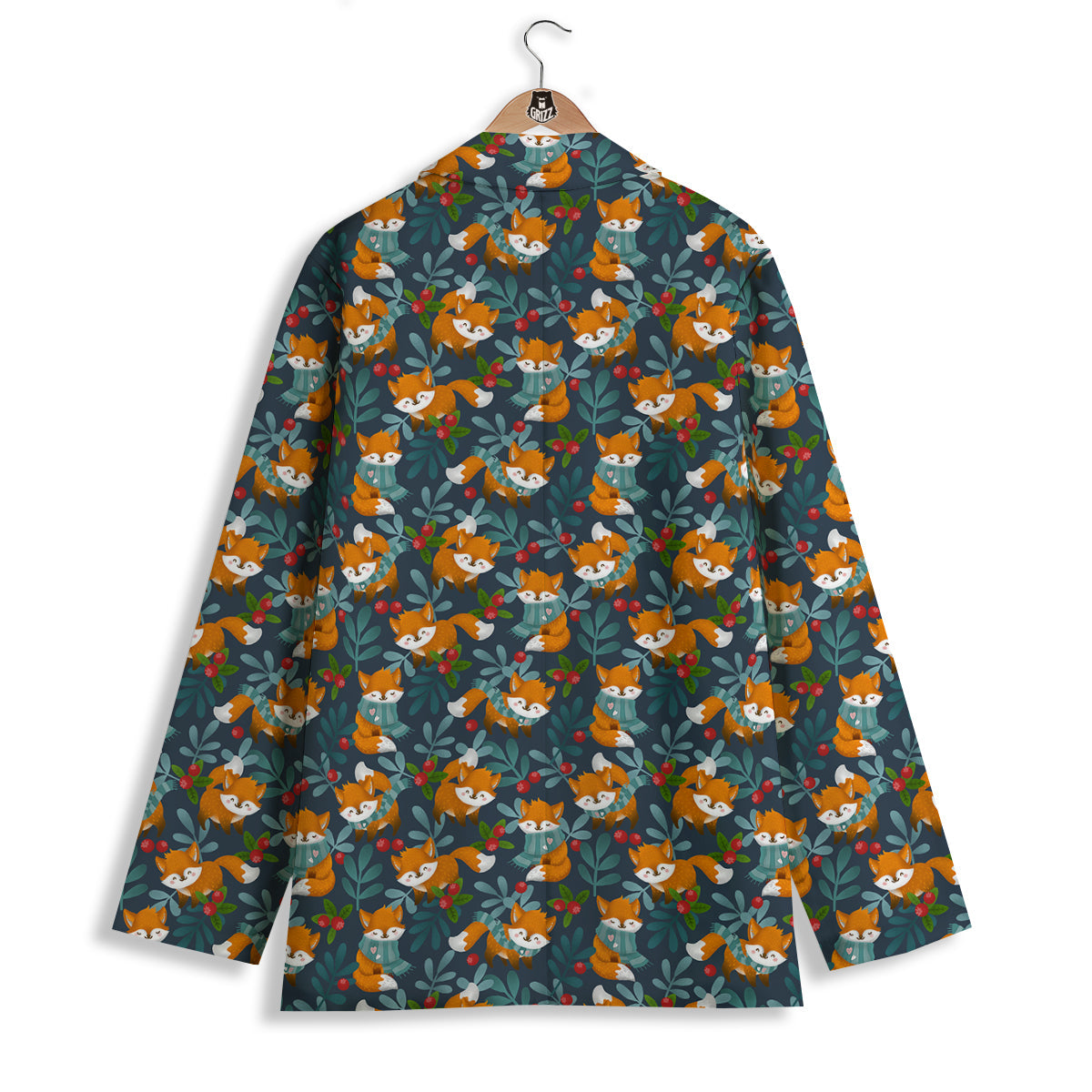Cute Fox Print Pattern Women's Blazer-grizzshop