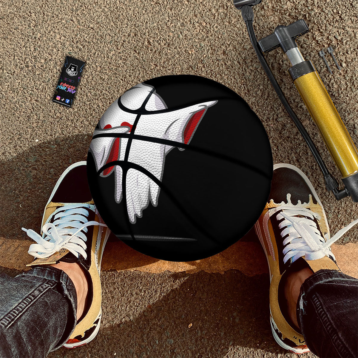 Cute Ghost Dap Print Basketball-grizzshop