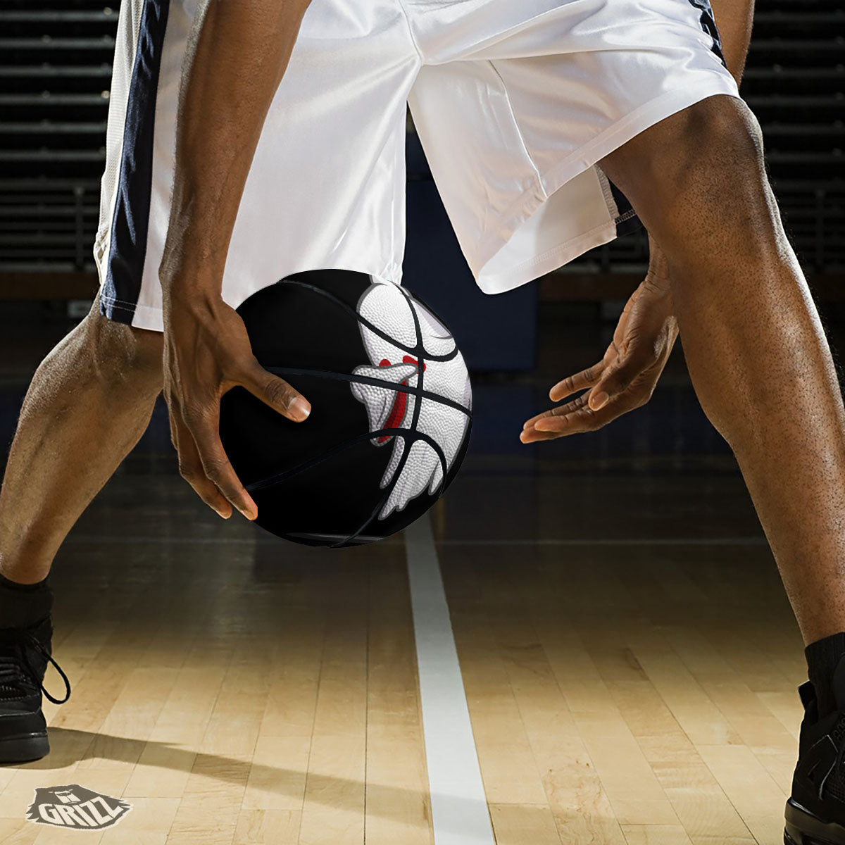 Cute Ghost Dap Print Basketball-grizzshop