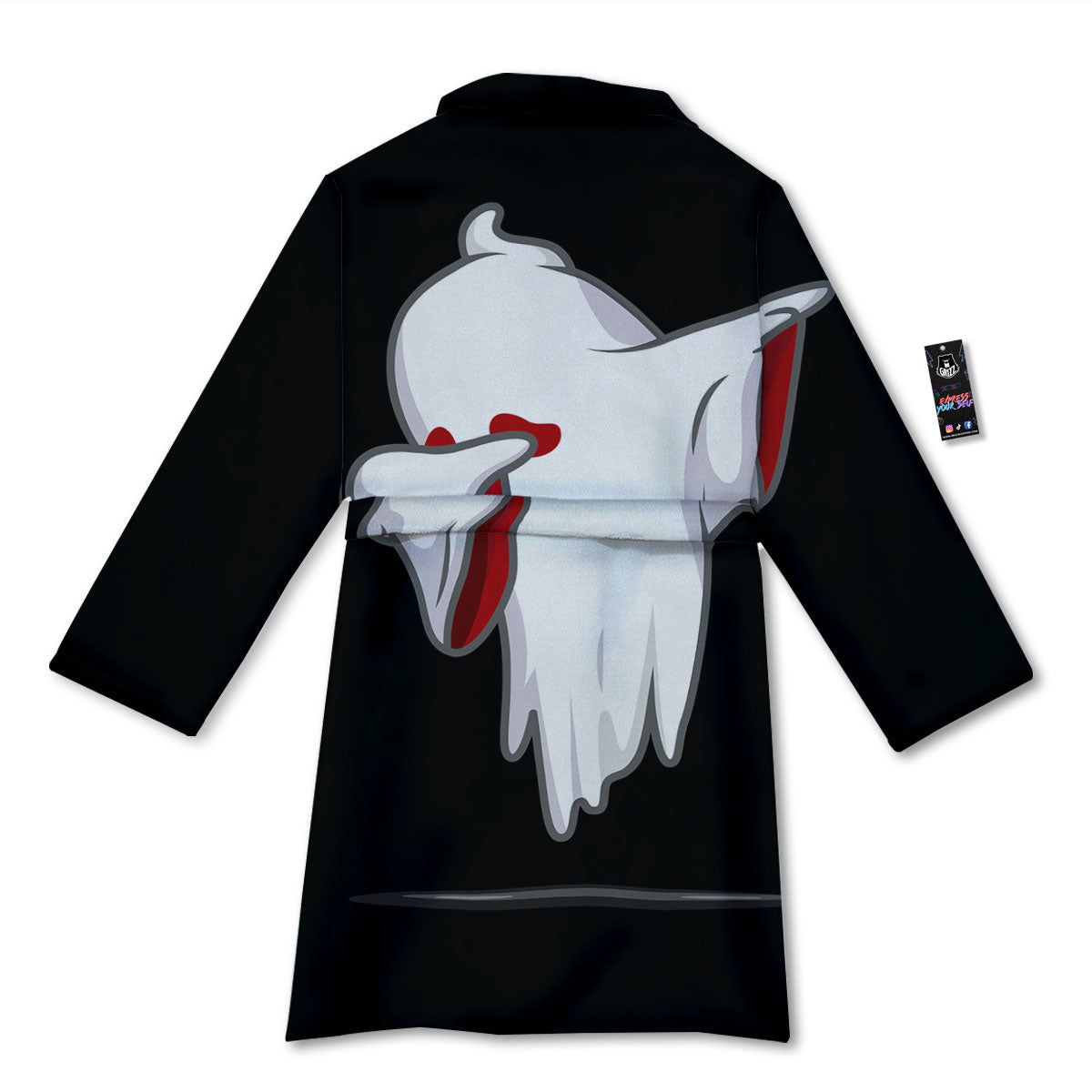 Cute Ghost Dap Print Bathrobe-grizzshop