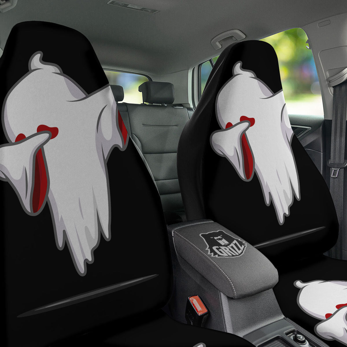 Cute Ghost Dap Print Car Seat Covers-grizzshop