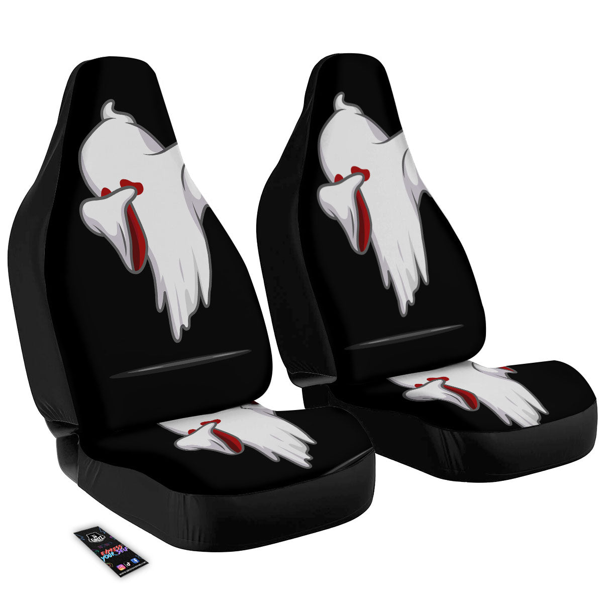 Cute Ghost Dap Print Car Seat Covers-grizzshop