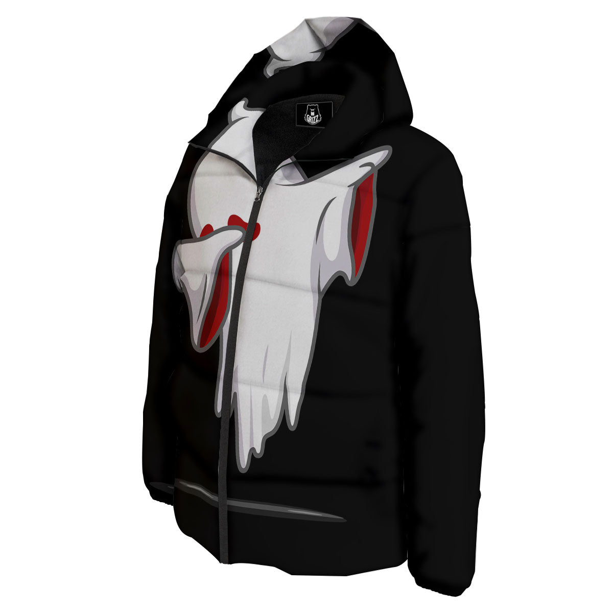Cute Ghost Dap Print Down Jacket-grizzshop