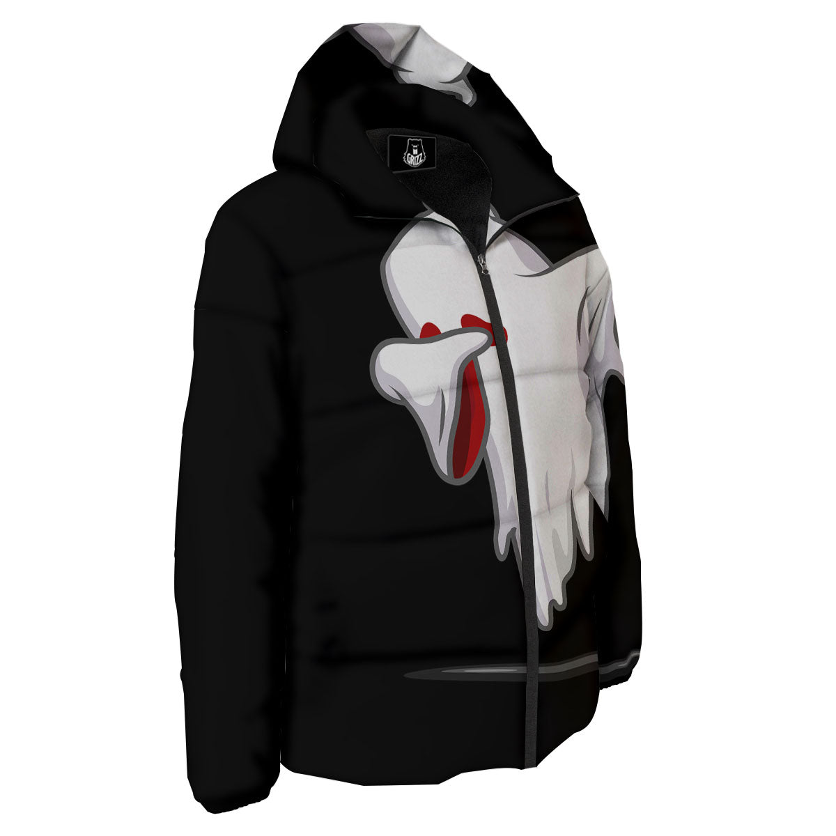 Cute Ghost Dap Print Down Jacket-grizzshop