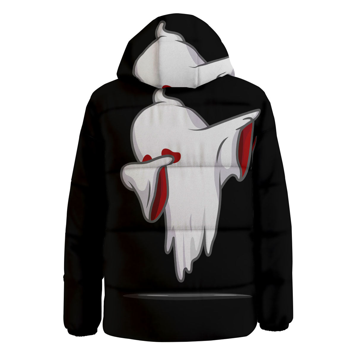 Cute Ghost Dap Print Down Jacket-grizzshop