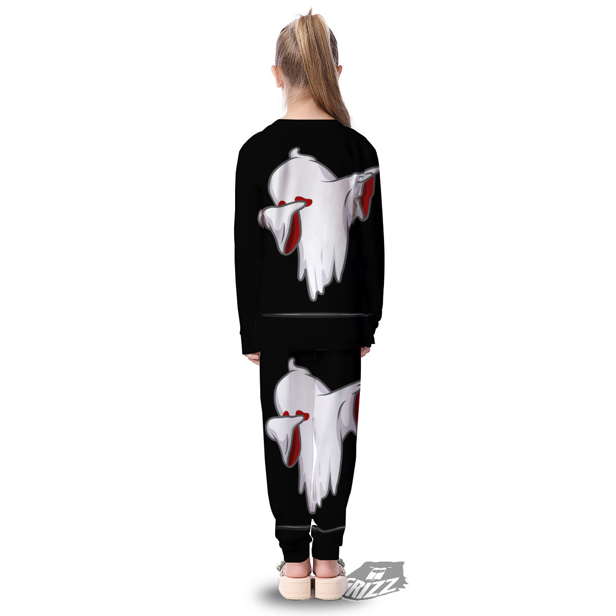 Cute Ghost Dap Print Kid's Pajamas-grizzshop