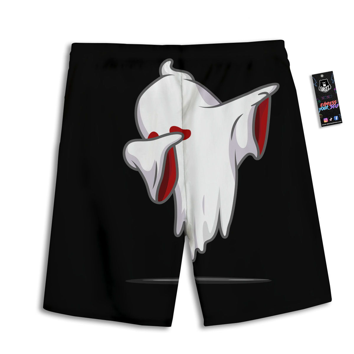Cute Ghost Dap Print Men's Athletic Shorts