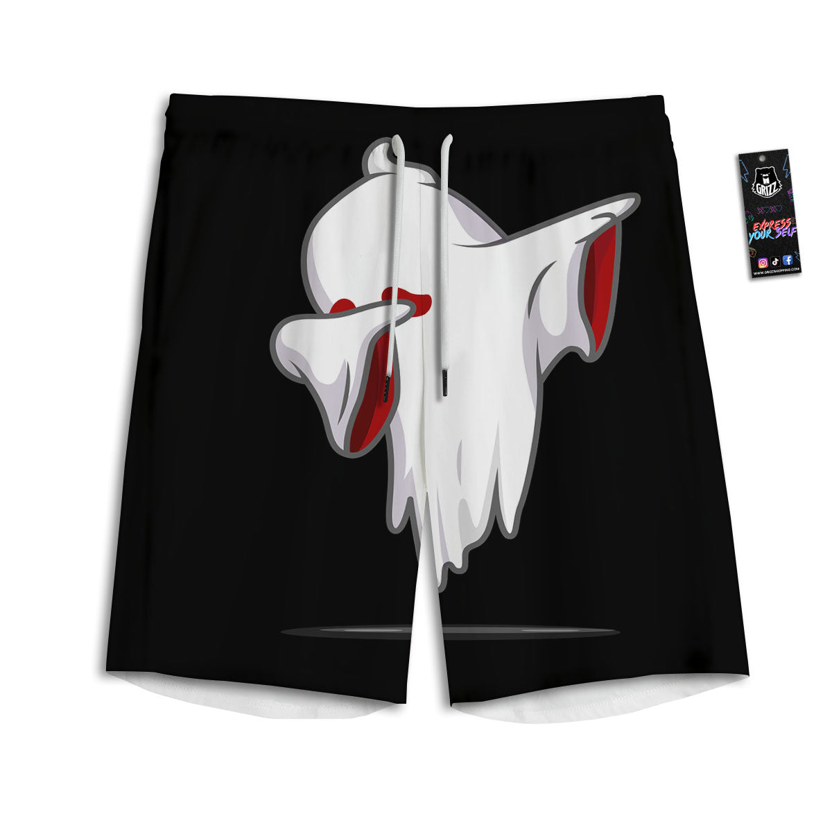 Cute Ghost Dap Print Men's Athletic Shorts