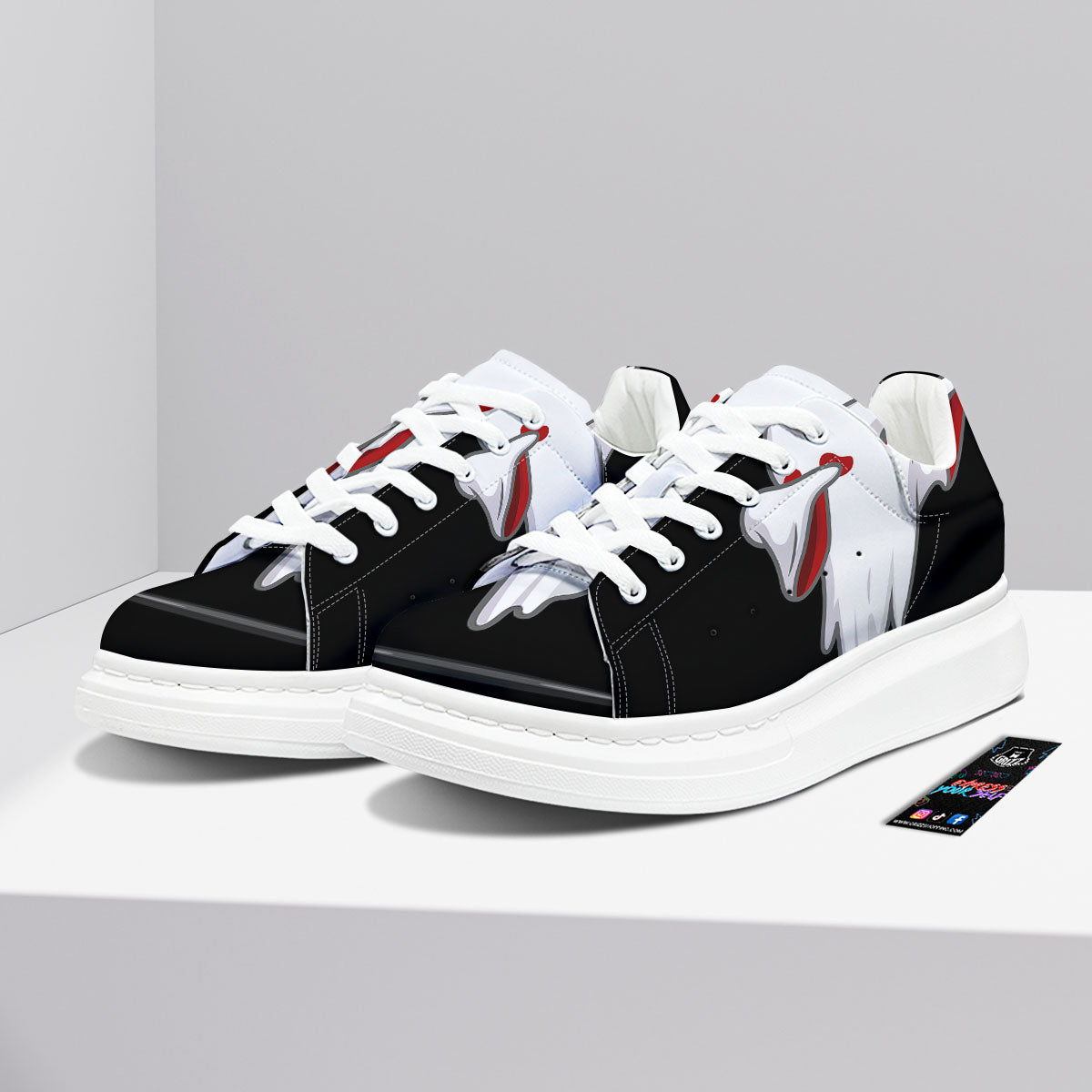 Cute Ghost Dap Print Platform Shoes-grizzshop