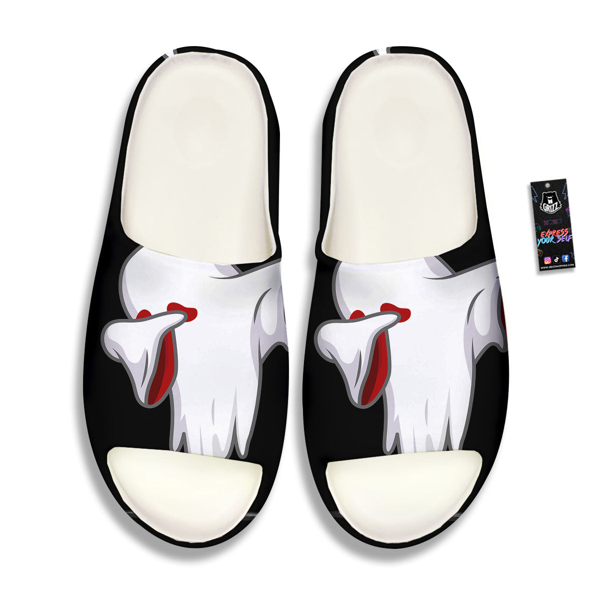 Cute Ghost Dap Print Sandals-grizzshop