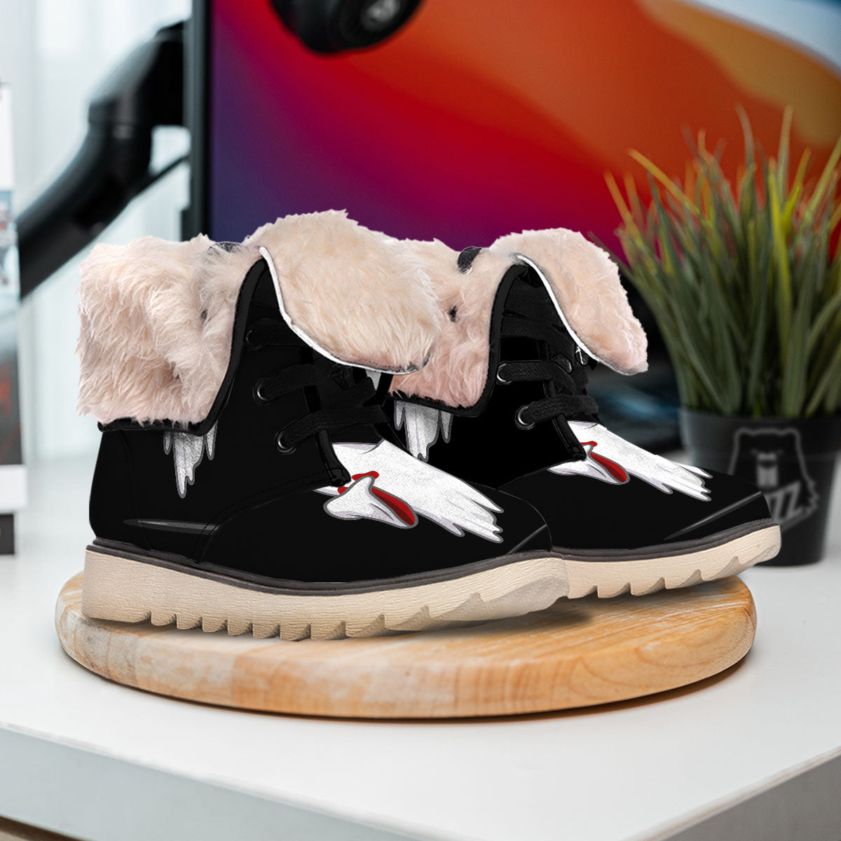 Cute Ghost Dap Print Snow Boots-grizzshop