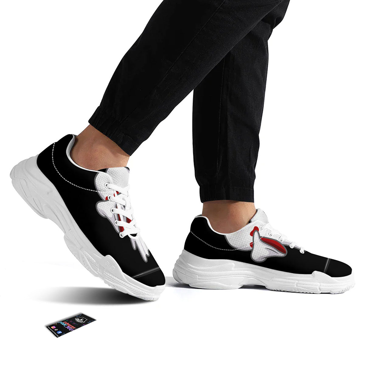 Cute Ghost Dap Print White Chunky Shoes-grizzshop