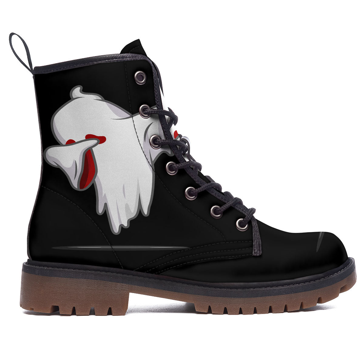 Cute Ghost Dap Print Work Boots-grizzshop
