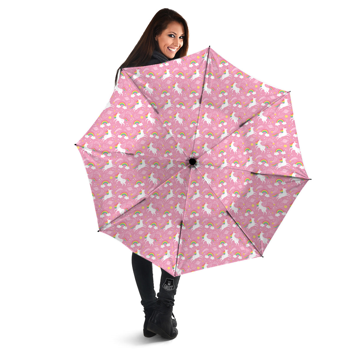 Cute Girly Unicorn Print Pattern Umbrella-grizzshop