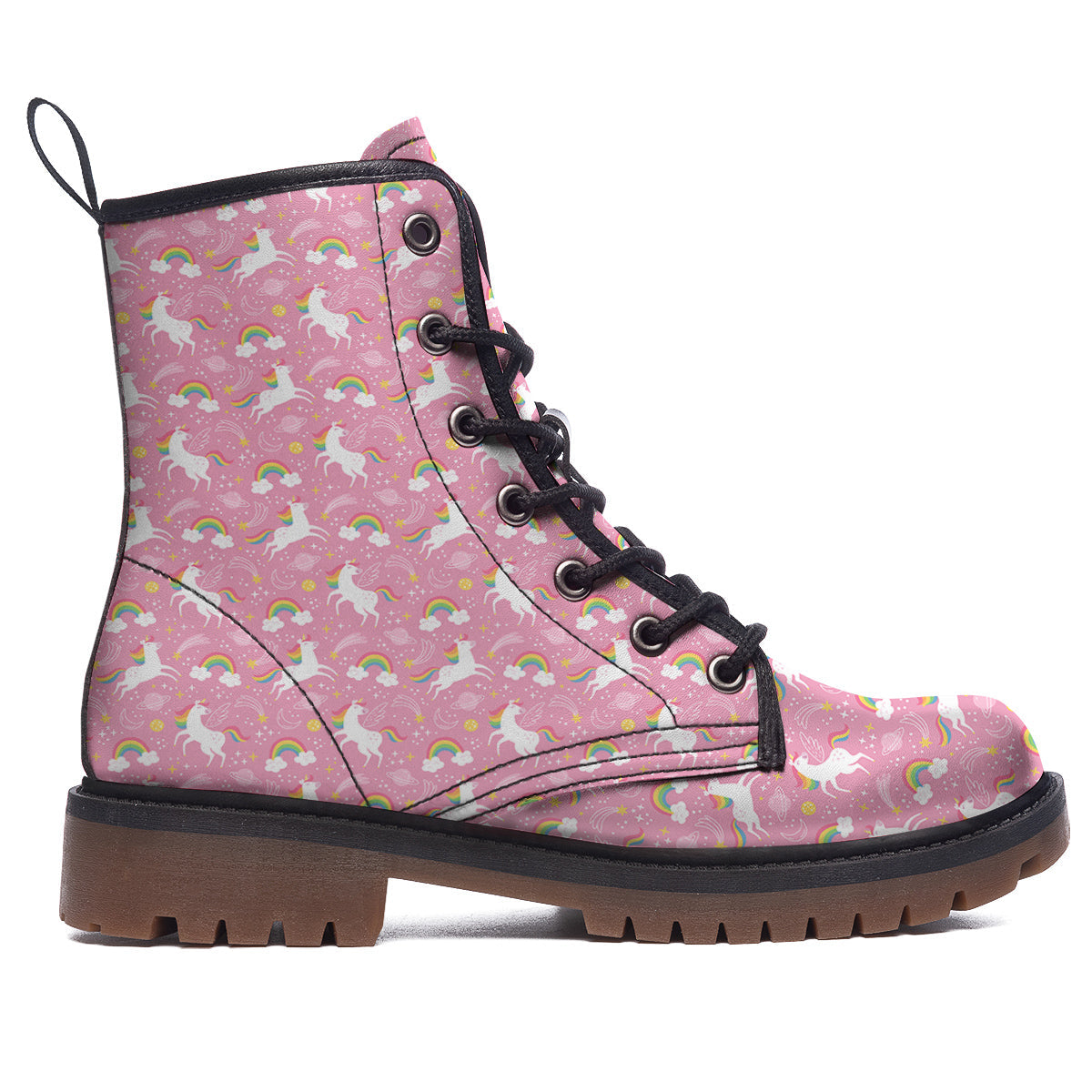 Cute Girly Unicorn Print Pattern Work Boots-grizzshop