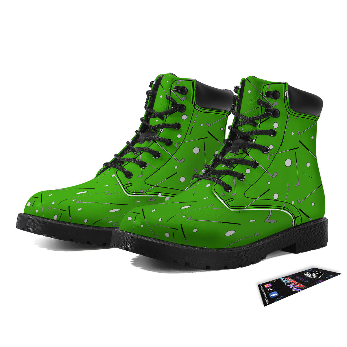 Cute Golf Print Pattern Boots-grizzshop