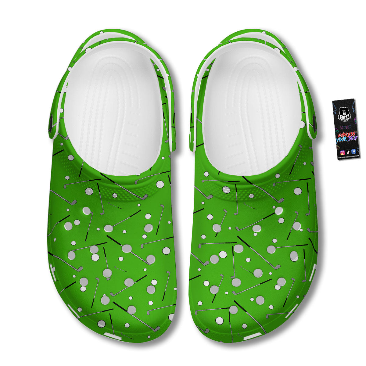 Cute Golf Print Pattern Clog-grizzshop