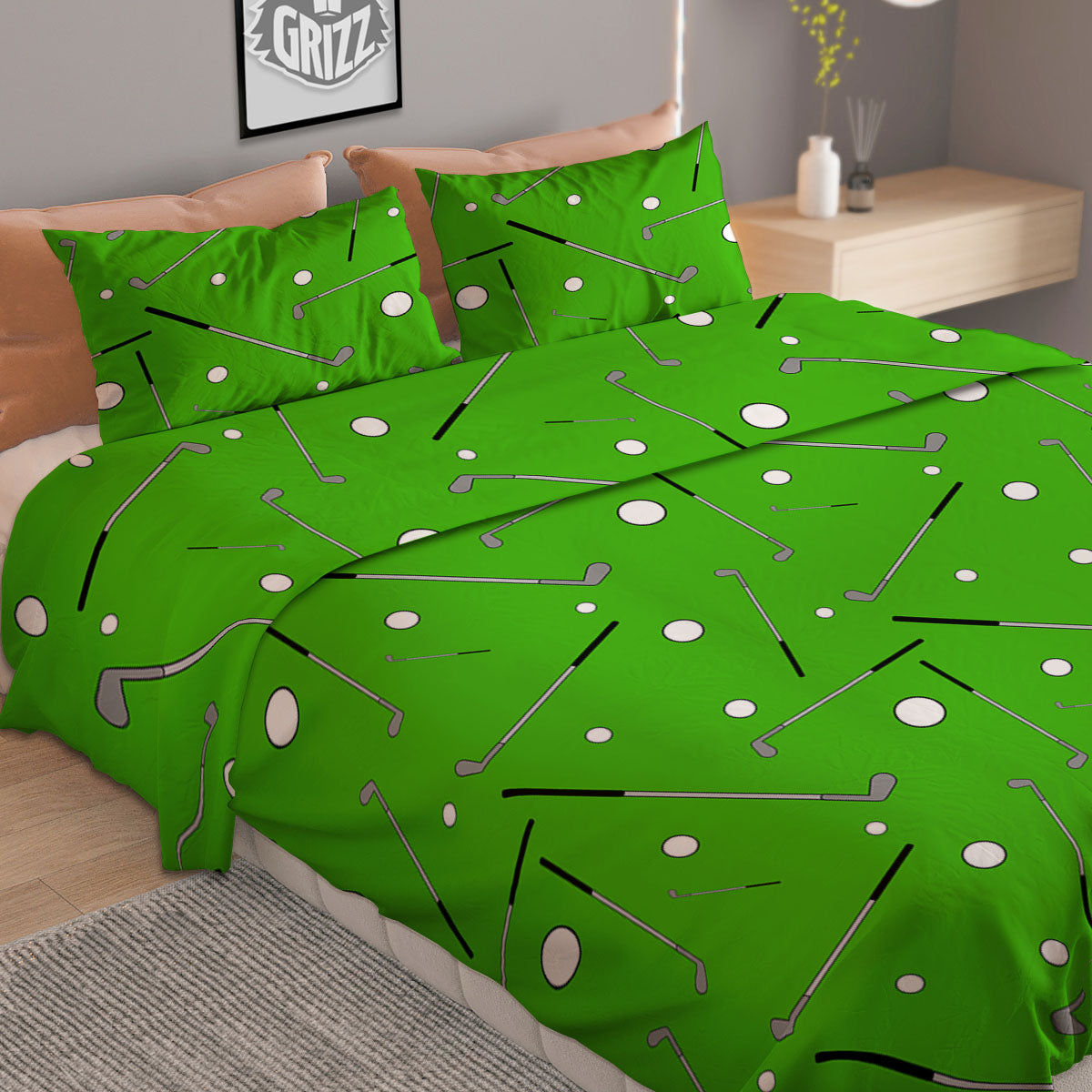 Cute Golf Print Pattern Duvet Cover Bedding Set-grizzshop
