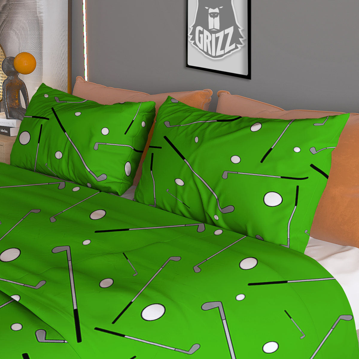 Cute Golf Print Pattern Duvet Cover Bedding Set-grizzshop