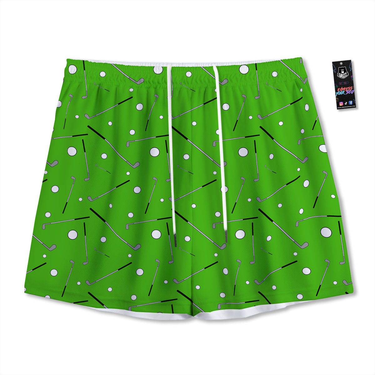 Cute Golf Print Pattern Mesh Shorts-grizzshop
