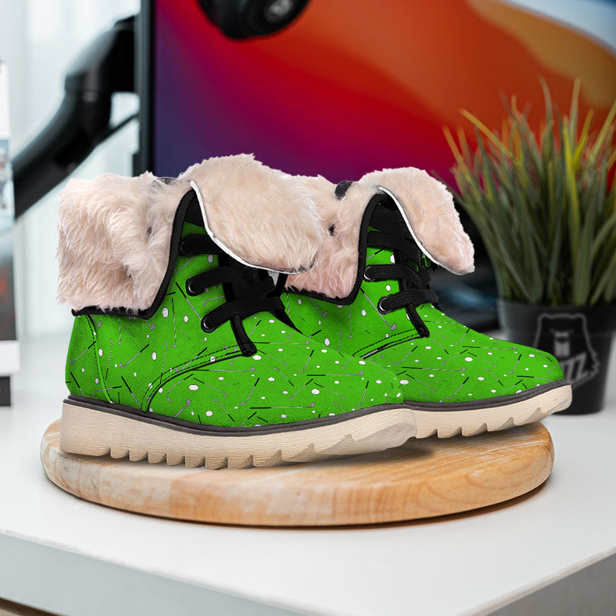 Cute Golf Print Pattern Snow Boots-grizzshop