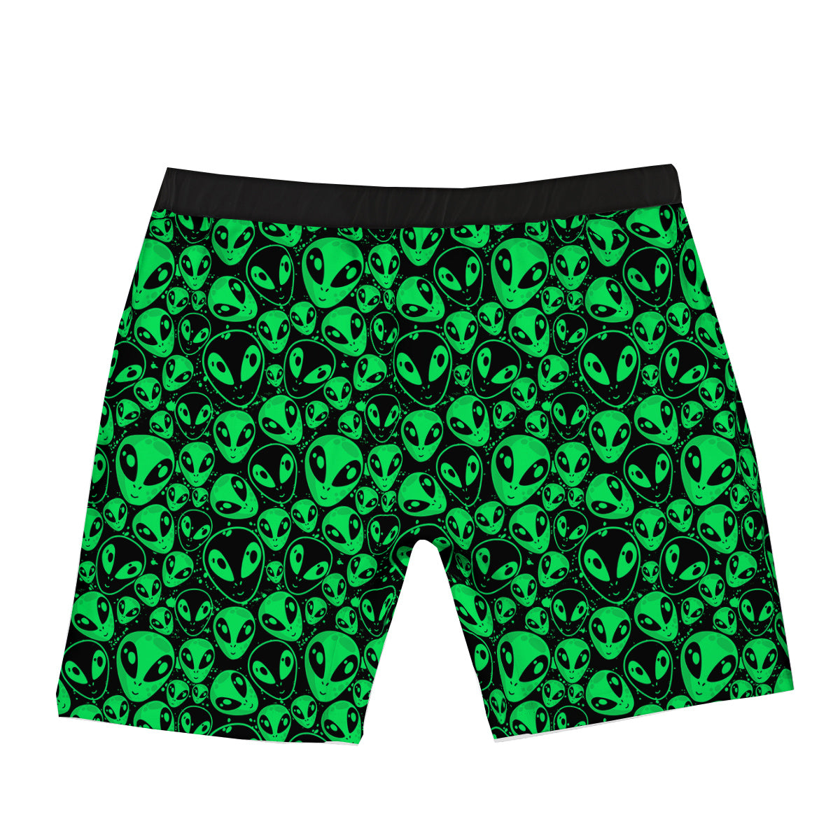 Cute Green Alien Print Pattern Boxer Briefs-grizzshop