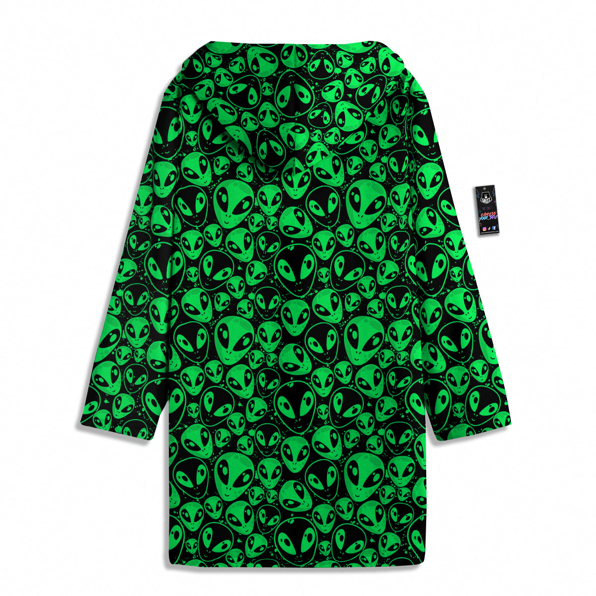 Cute Green Alien Print Pattern Men's Windbreaker Jacket-grizzshop