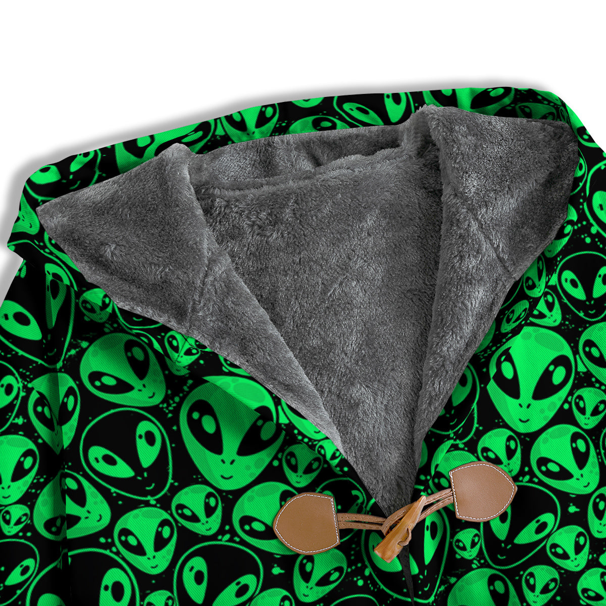 Cute Green Alien Print Pattern Men's Windbreaker Jacket-grizzshop