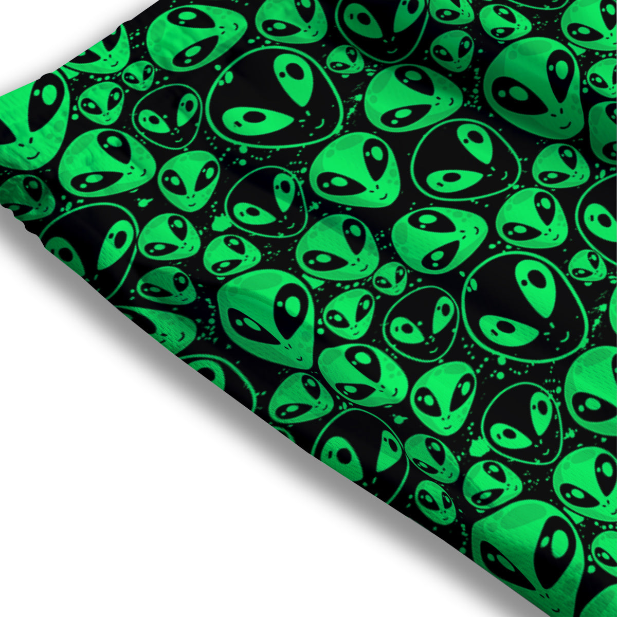 Cute Green Alien Print Pattern Mesh Shorts