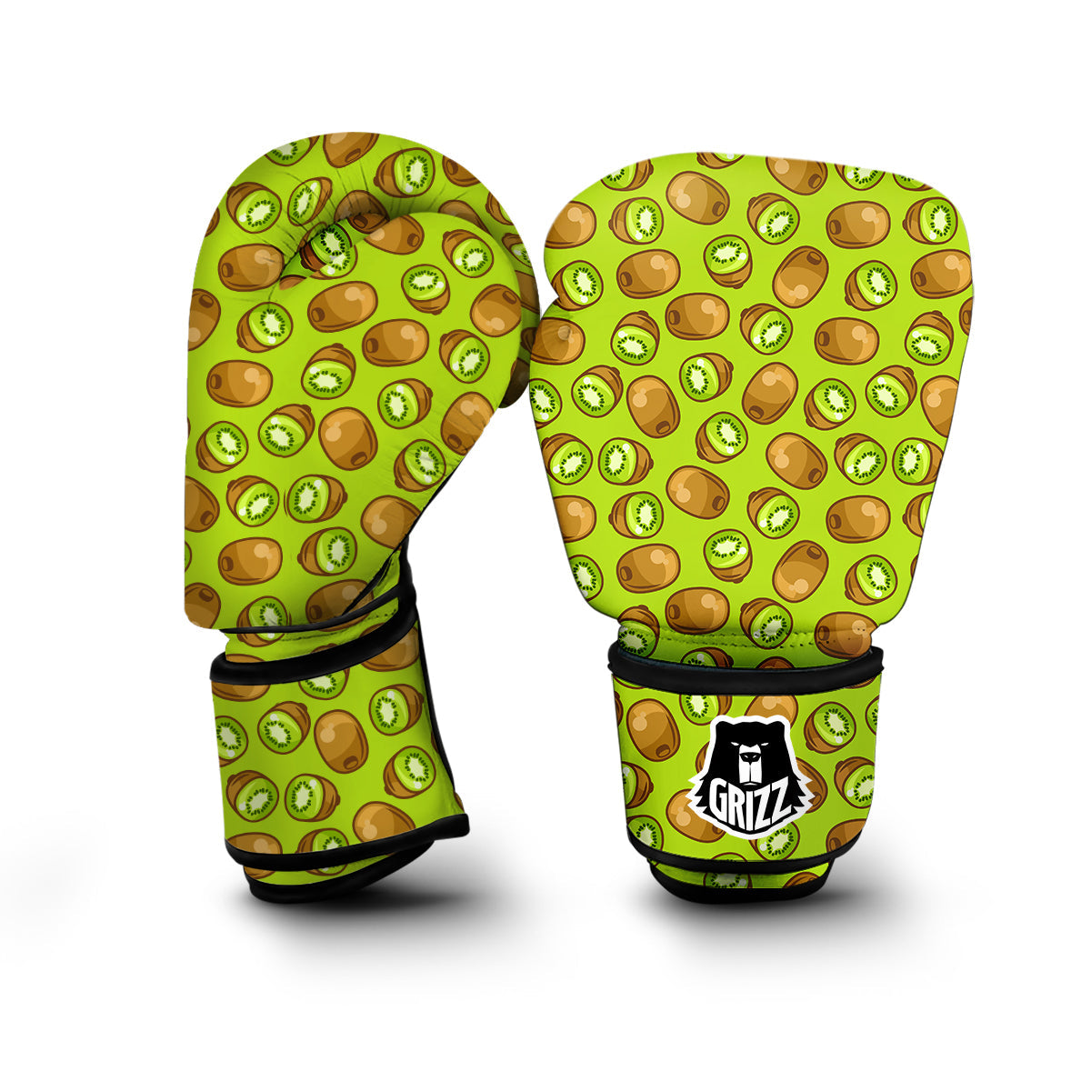 Cute Green Kiwi Print Pattern Boxing Gloves-grizzshop