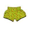 Cute Green Kiwi Print Pattern Muay Thai Boxing Shorts-grizzshop