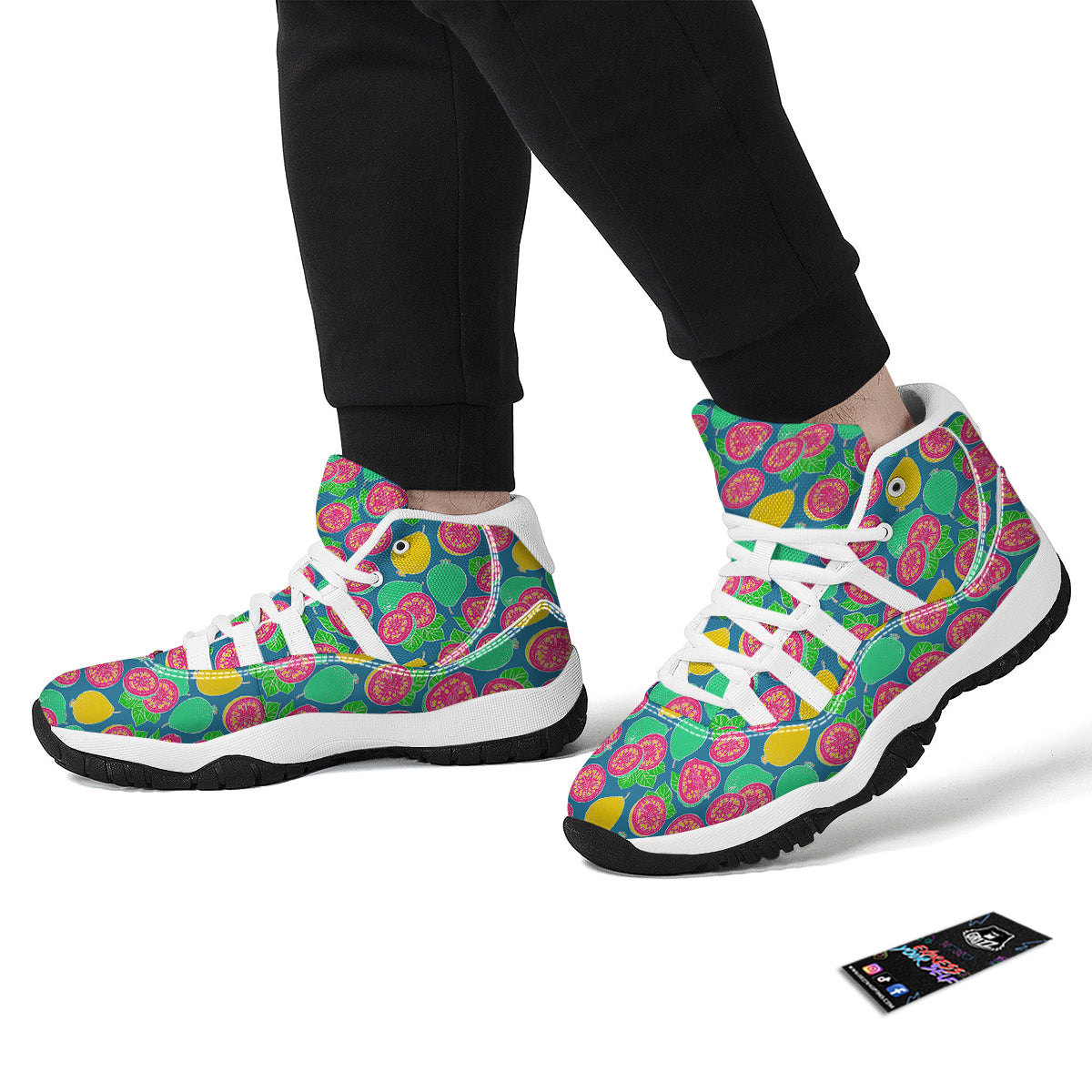 Cute Guava Print Pattern White Bball Shoes-grizzshop