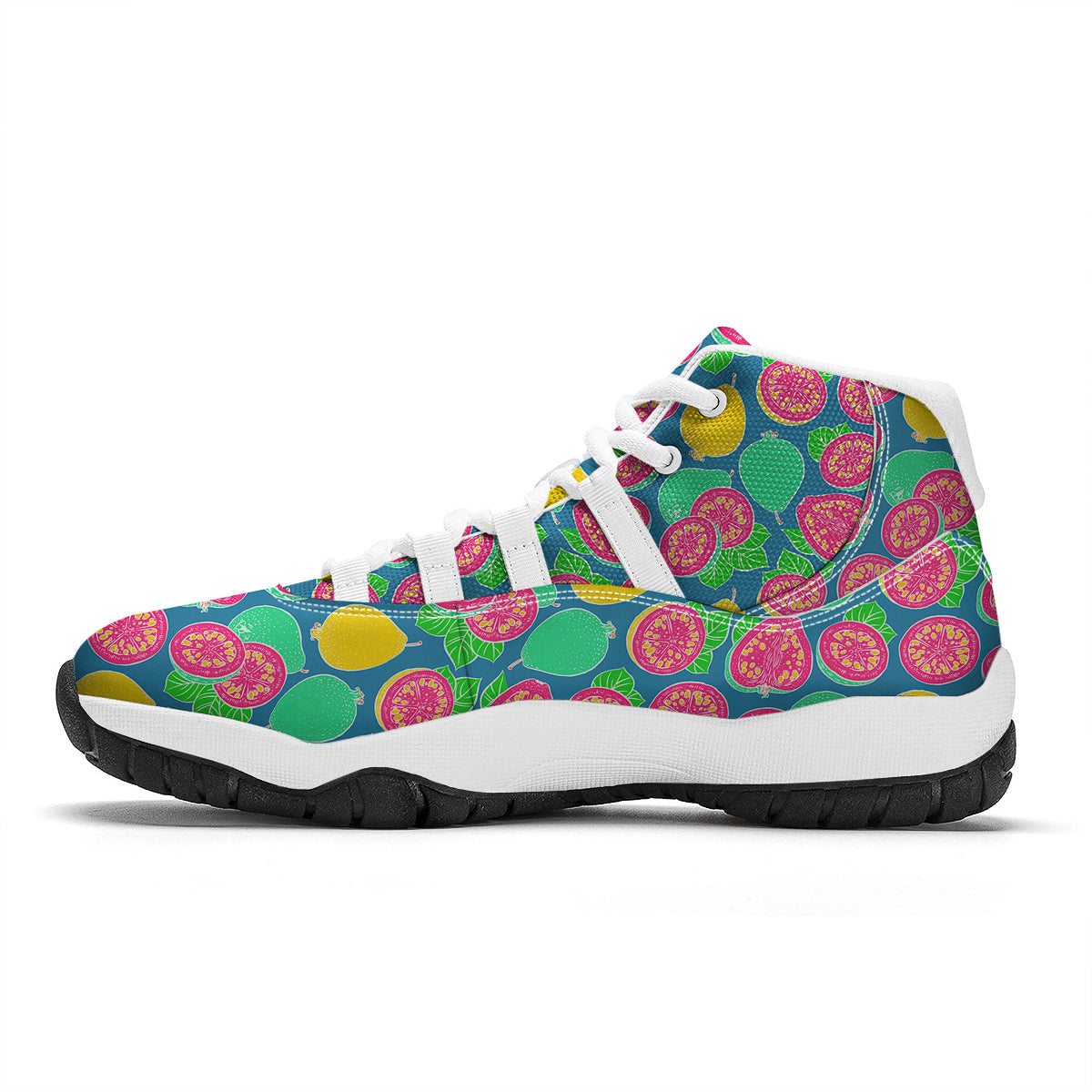 Cute Guava Print Pattern White Bball Shoes-grizzshop