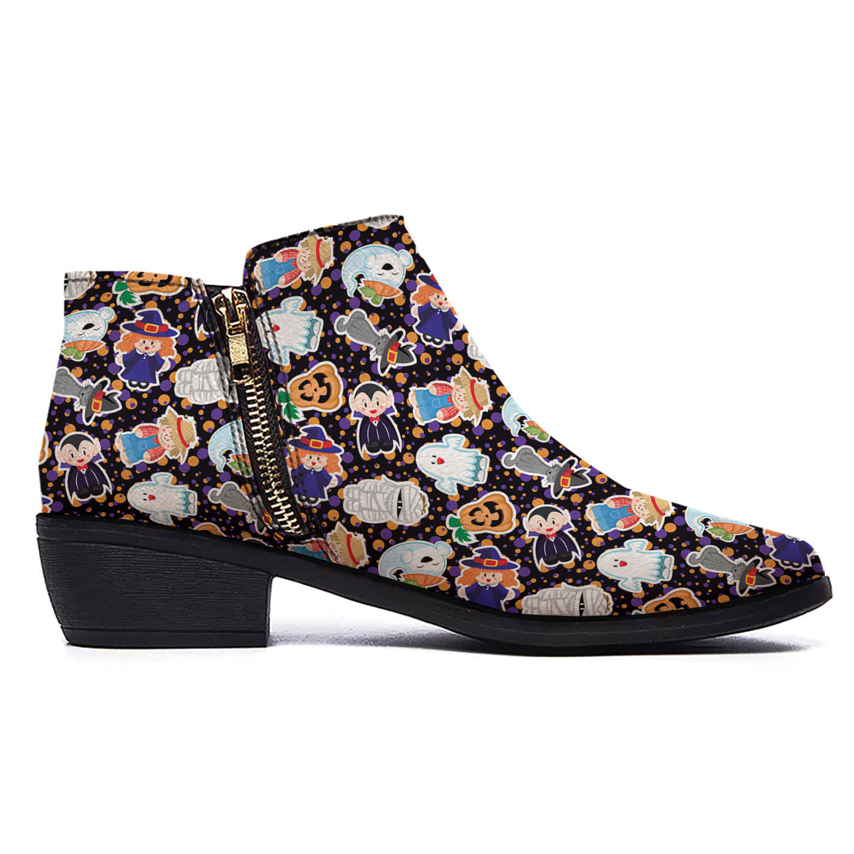 Cute Halloween Print Pattern Ankle Boots-grizzshop