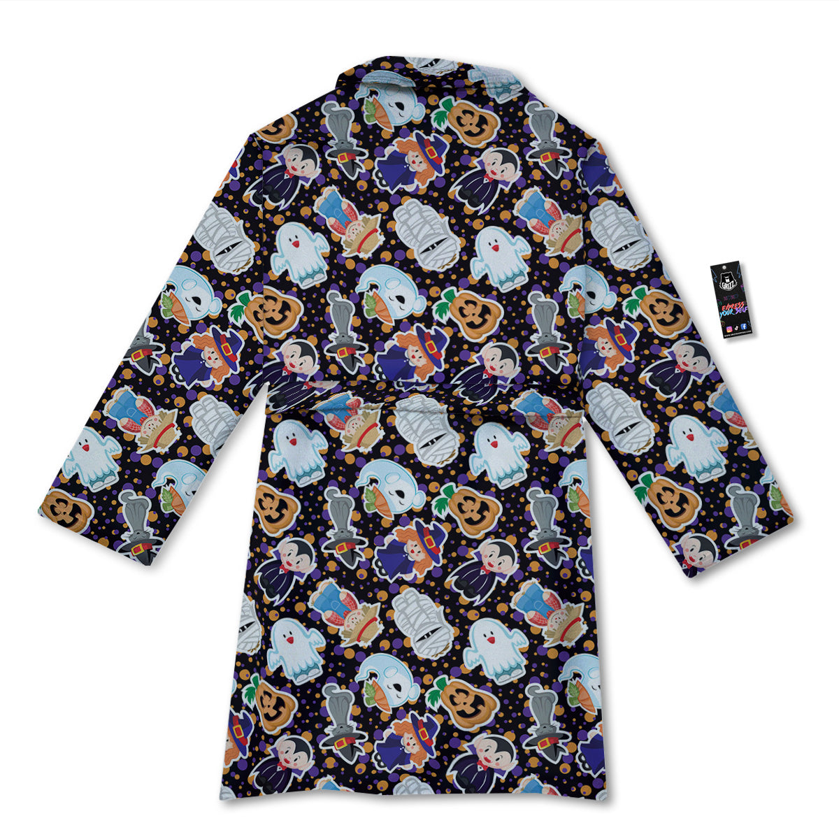 Cute Halloween Print Pattern Bathrobe-grizzshop