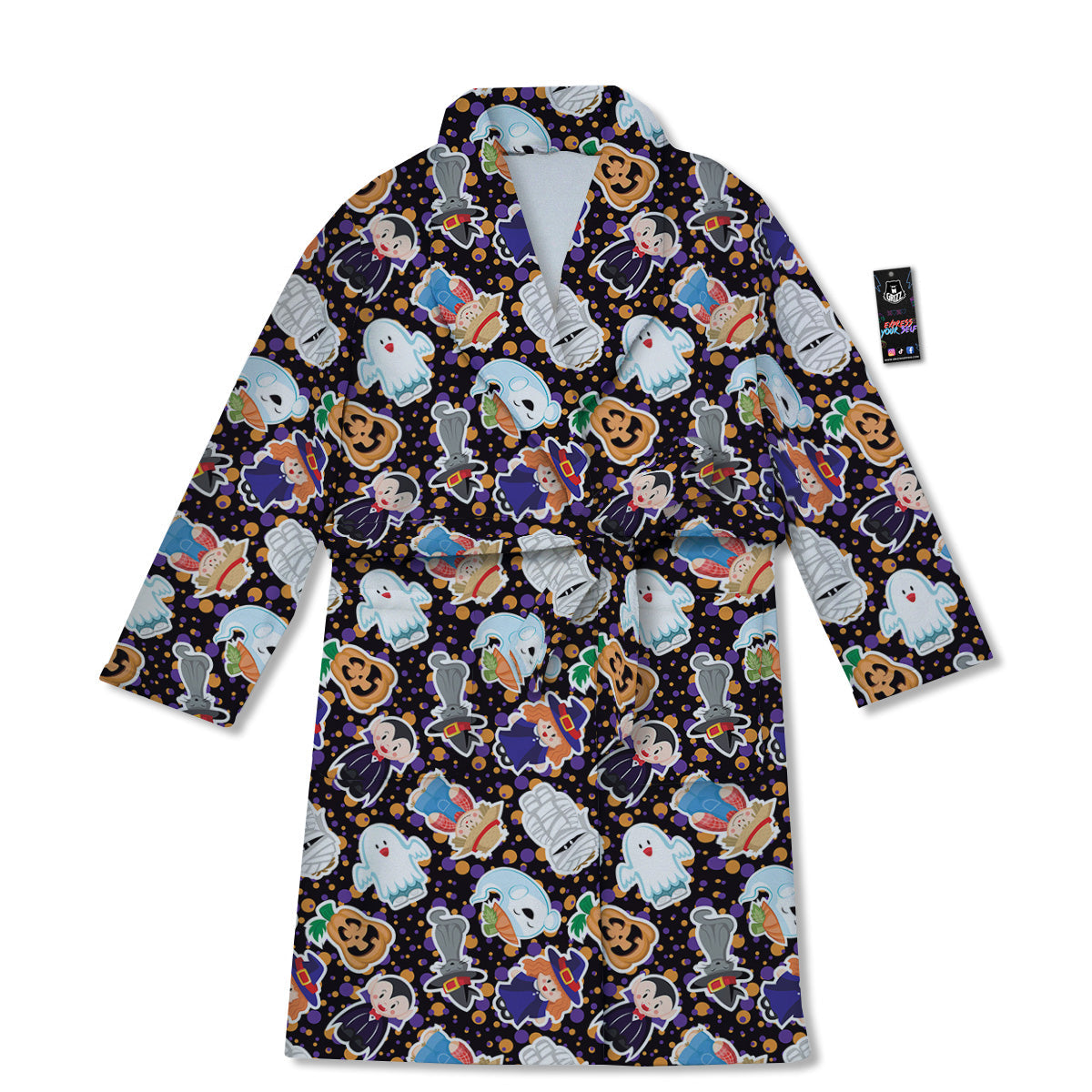 Cute Halloween Print Pattern Bathrobe-grizzshop
