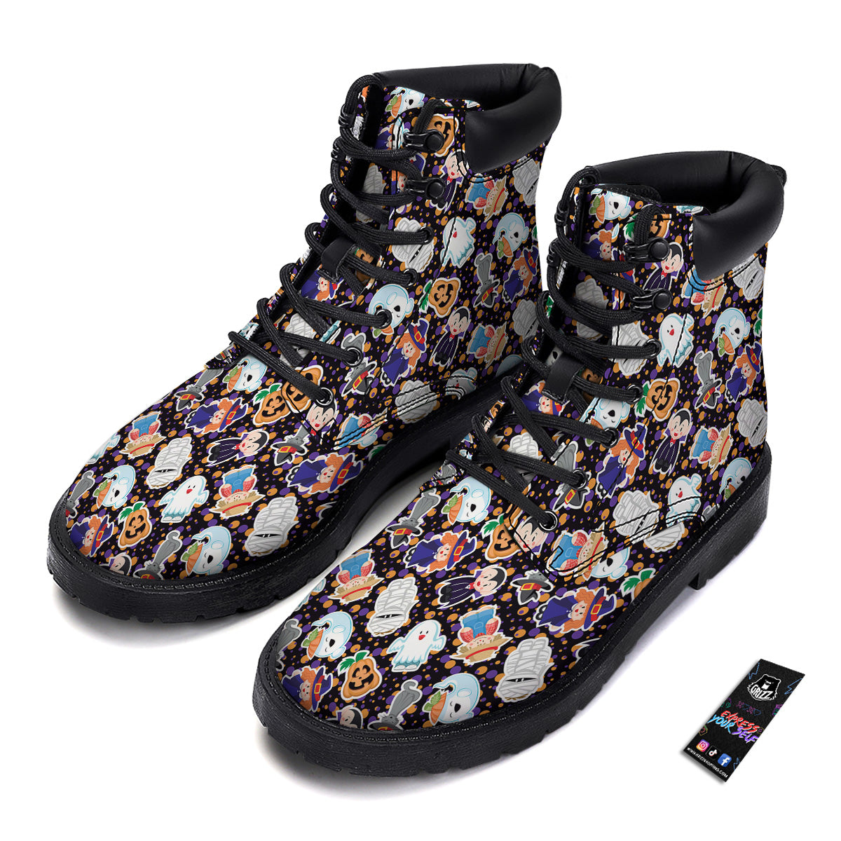 Cute Halloween Print Pattern Boots-grizzshop