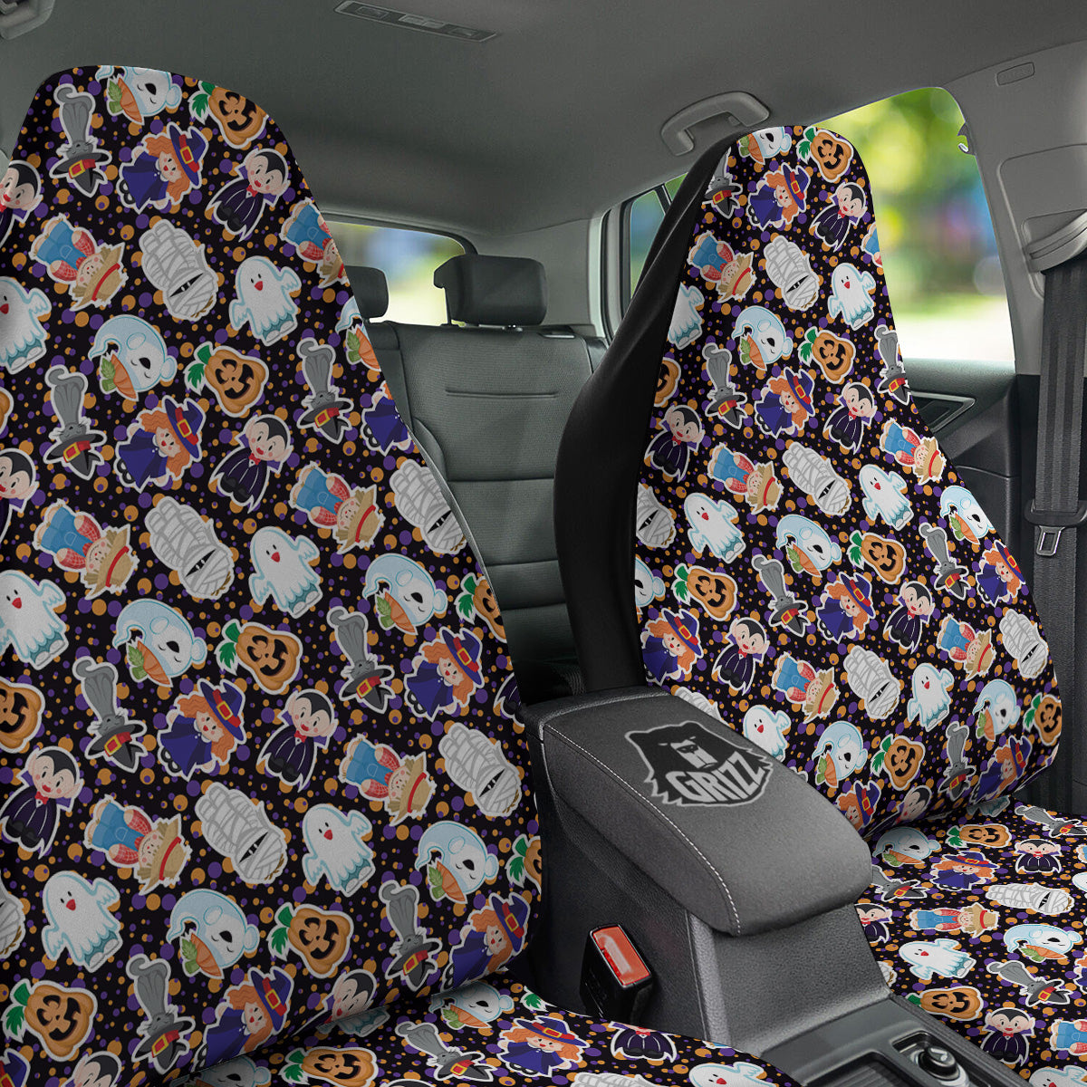 Cute Halloween Print Pattern Car Seat Covers-grizzshop