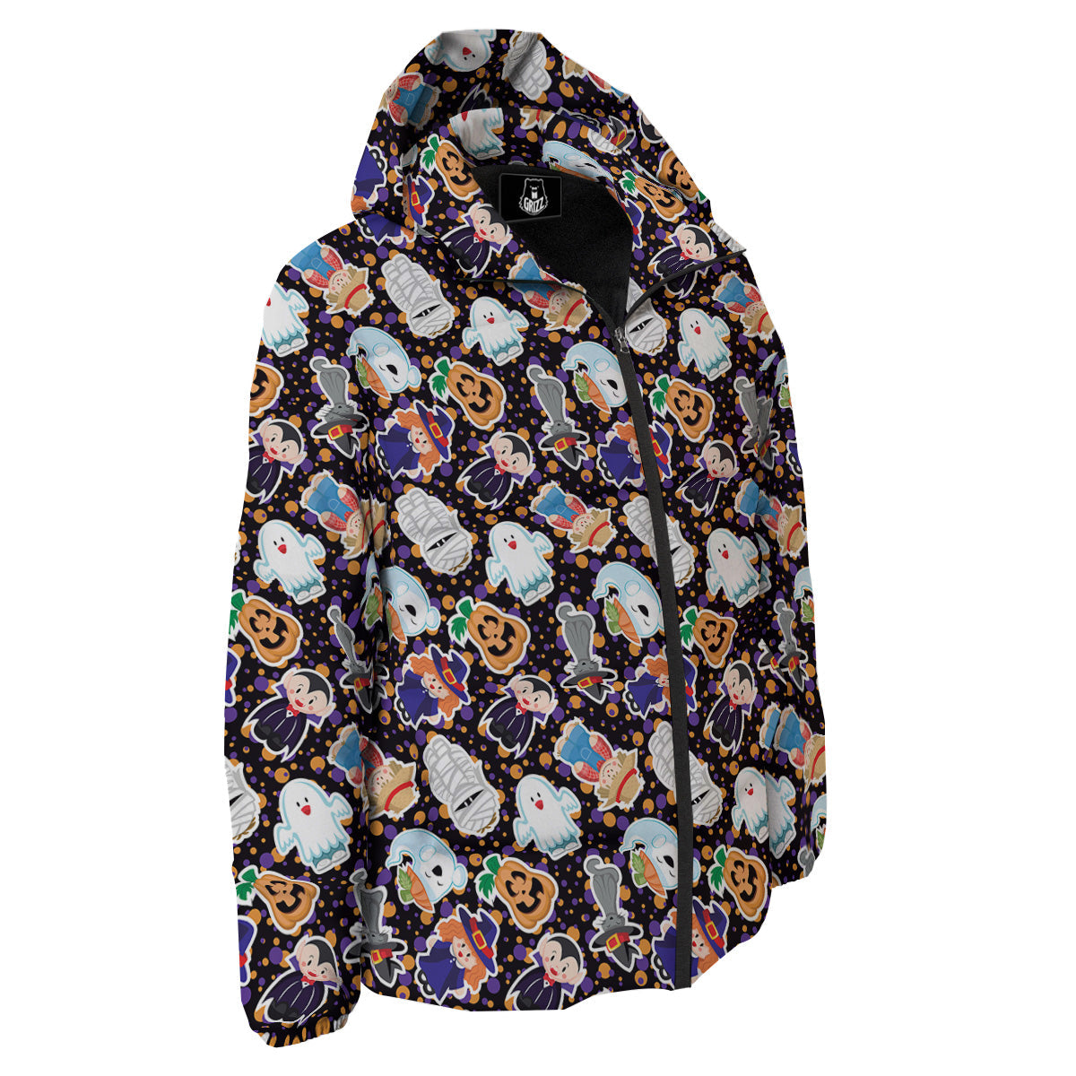 Cute Halloween Print Pattern Down Jacket-grizzshop