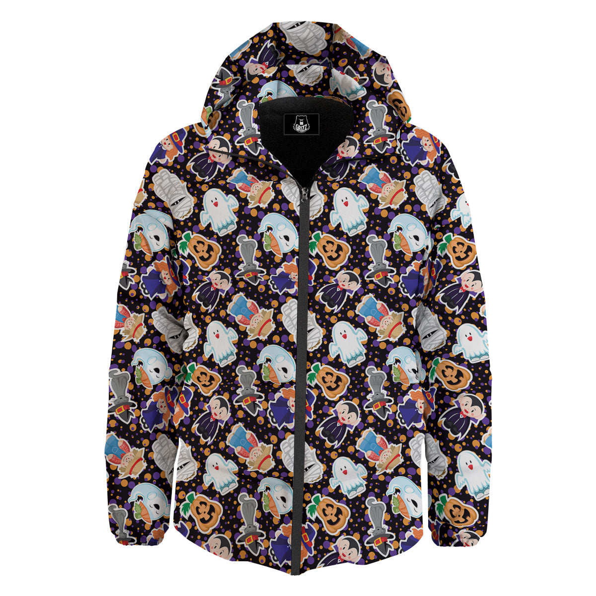 Cute Halloween Print Pattern Down Jacket-grizzshop