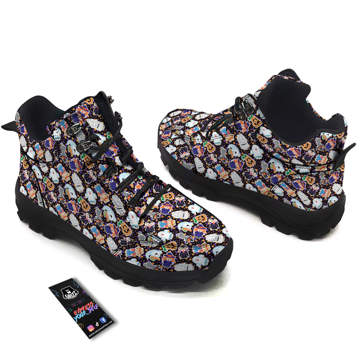 Cute Halloween Print Pattern Hiking Shoes-grizzshop