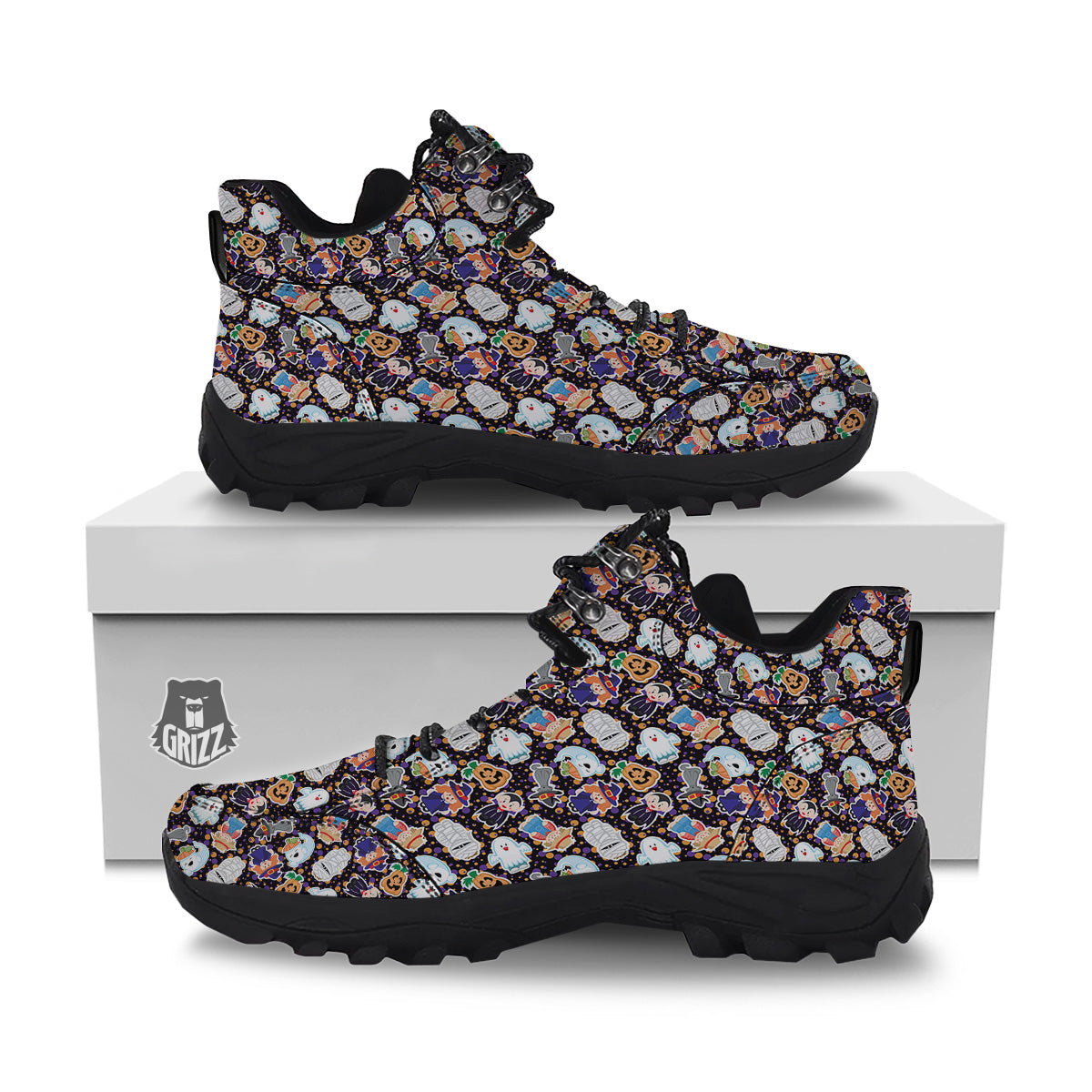 Cute Halloween Print Pattern Hiking Shoes-grizzshop