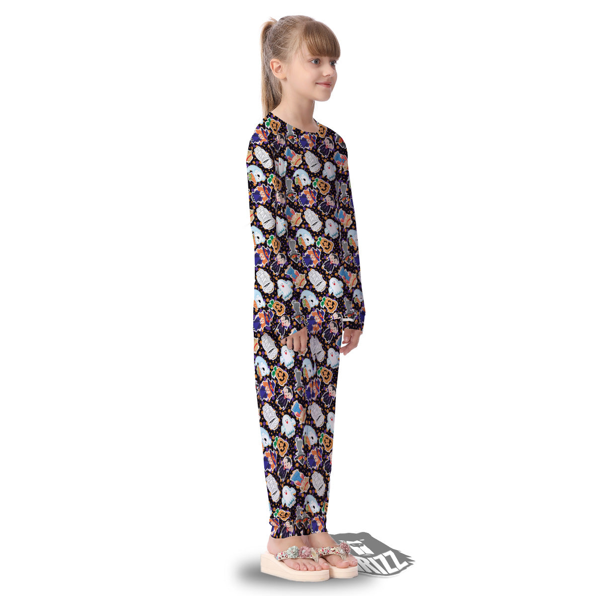 Cute Halloween Print Pattern Kid's Pajamas-grizzshop